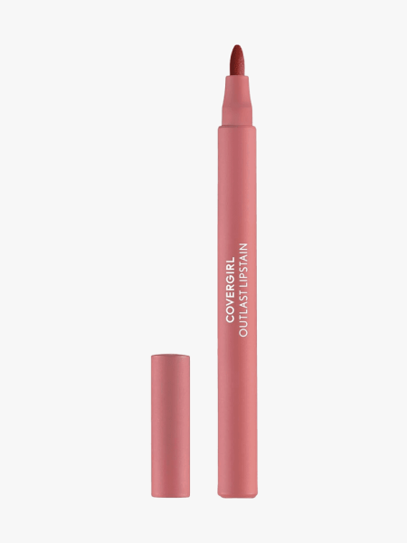 CoverGirl branded lip component in pink on light gray background